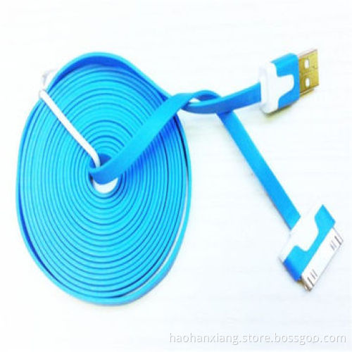 Fashionable Color Flat Noodles USB Data Cable for iPhone 4/4S